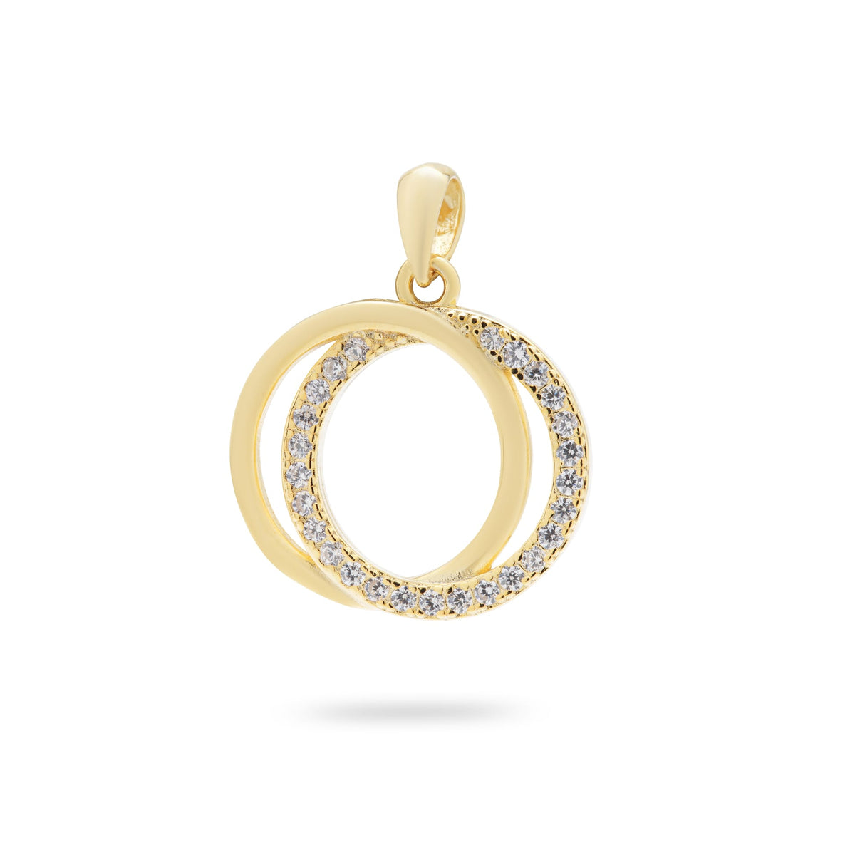 Kimolos-Two Pieces 925 Ayar Gümüş Zirkon Taşlı Halka Kolye Ucu-1-roqelvaxirum.shop