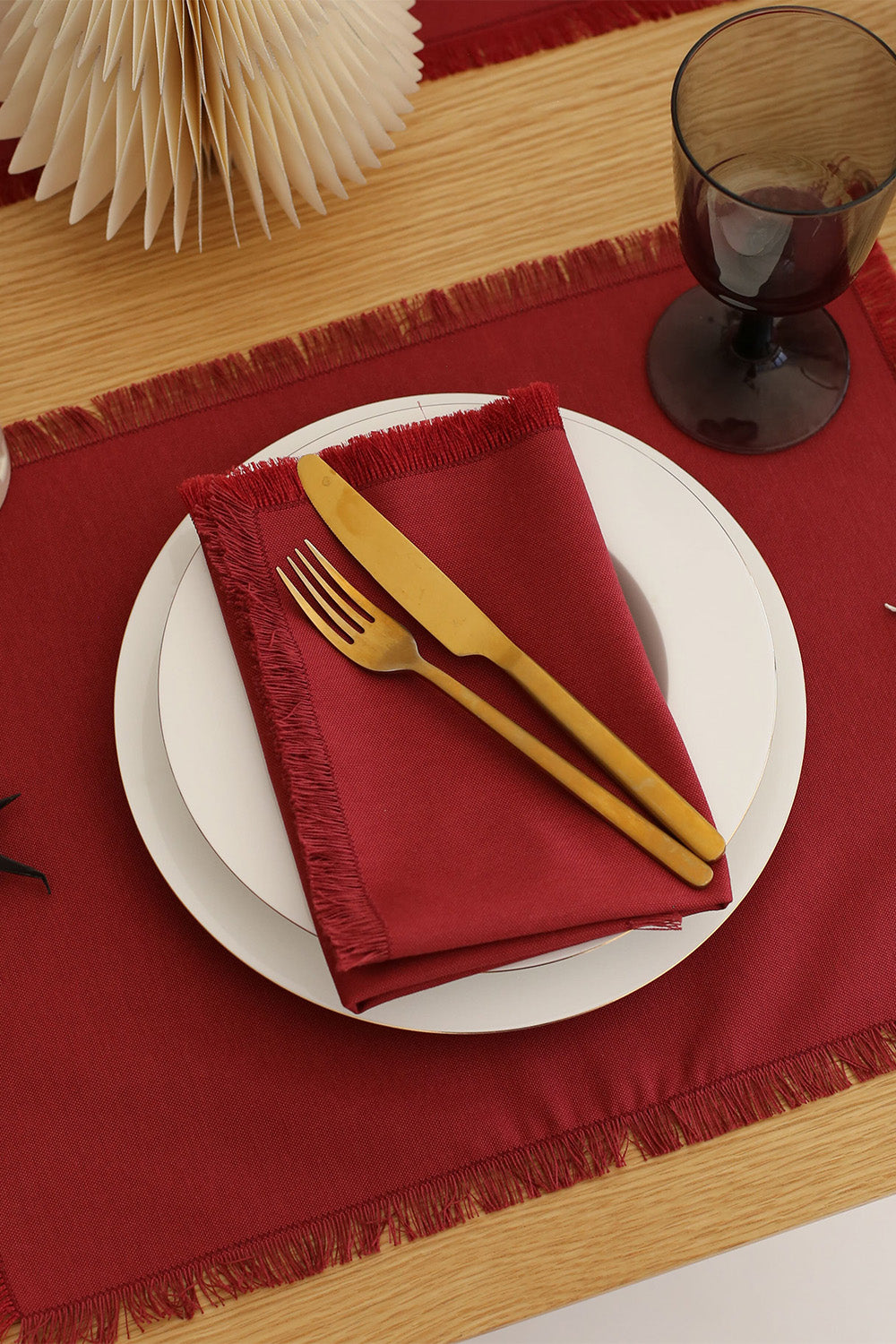 Km Home Collection-2'li Set Kırmızı Pamuk Peçete-Peçete-2-roqelvaxirum.shop