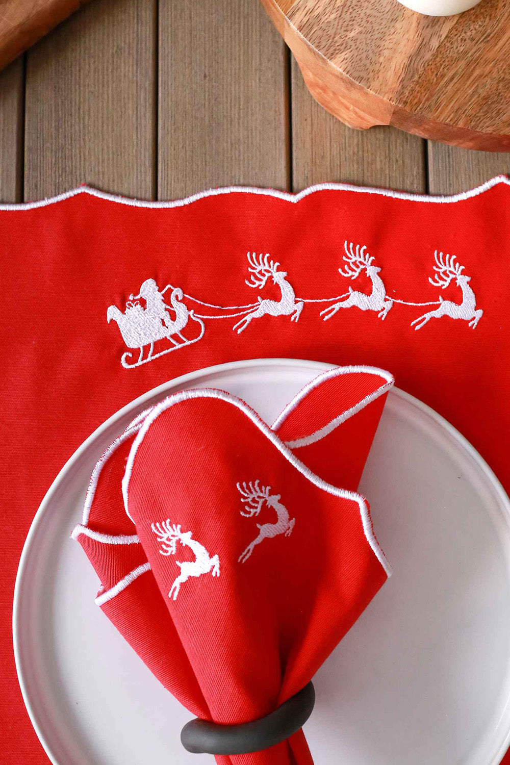 Km Home Collection-2'li Set Kızak İşlemeli Pamuk Peçete-Peçete-3-roqelvaxirum.shop