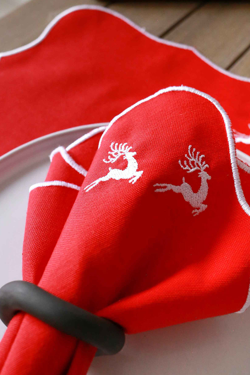 Km Home Collection-2'li Set Kızak İşlemeli Pamuk Peçete-Peçete-4-roqelvaxirum.shop
