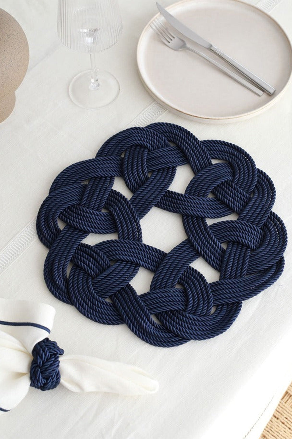 Km Home Collection-2'li Set Lacivert Halatlı Amerikan Servis-Sunum Aksesuarları-1-roqelvaxirum.shop