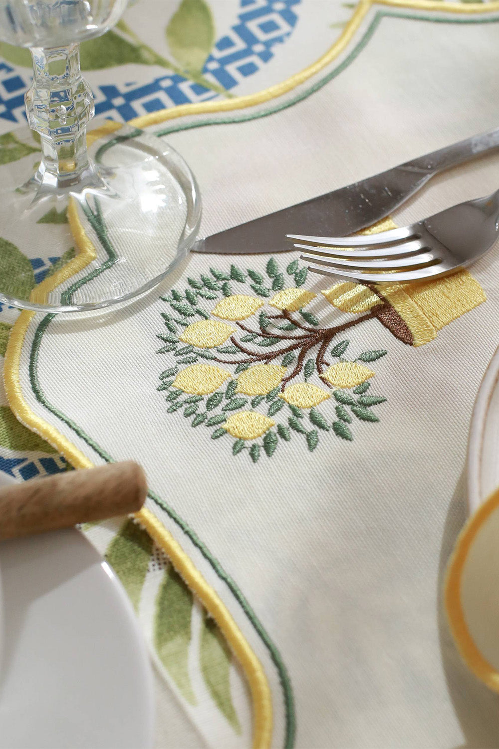 Km Home Collection-2'li Set Limon İşlemeli Pamuk Peçete-Peçete-3-roqelvaxirum.shop