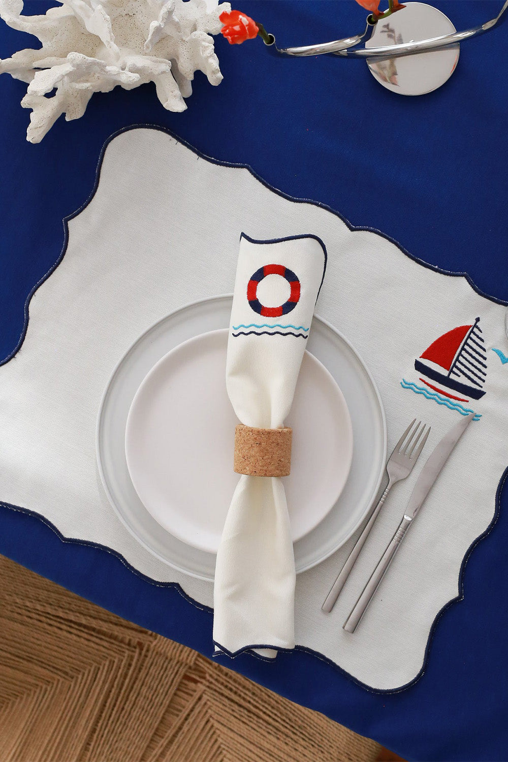 Km Home Collection-2'li Set Navigare Pamuk Peçete-Peçete-1-roqelvaxirum.shop