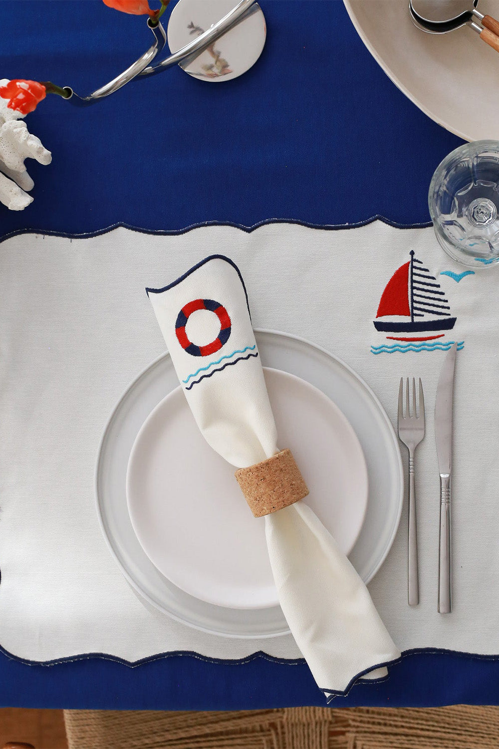Km Home Collection-2'li Set Navigare Pamuk Peçete-Peçete-3-roqelvaxirum.shop