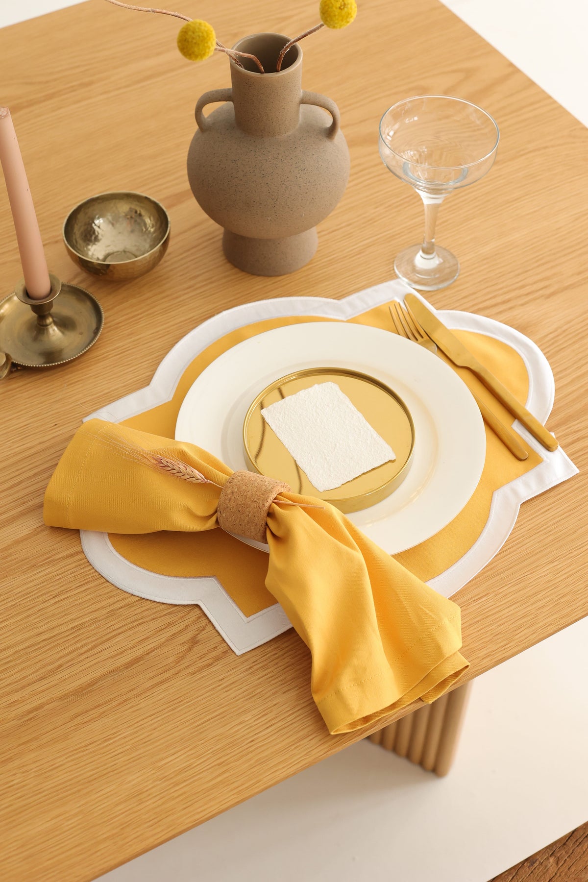 Km Home Collection-2'li Set Sarı Peçete-Sunum Aksesuarları-6-roqelvaxirum.shop