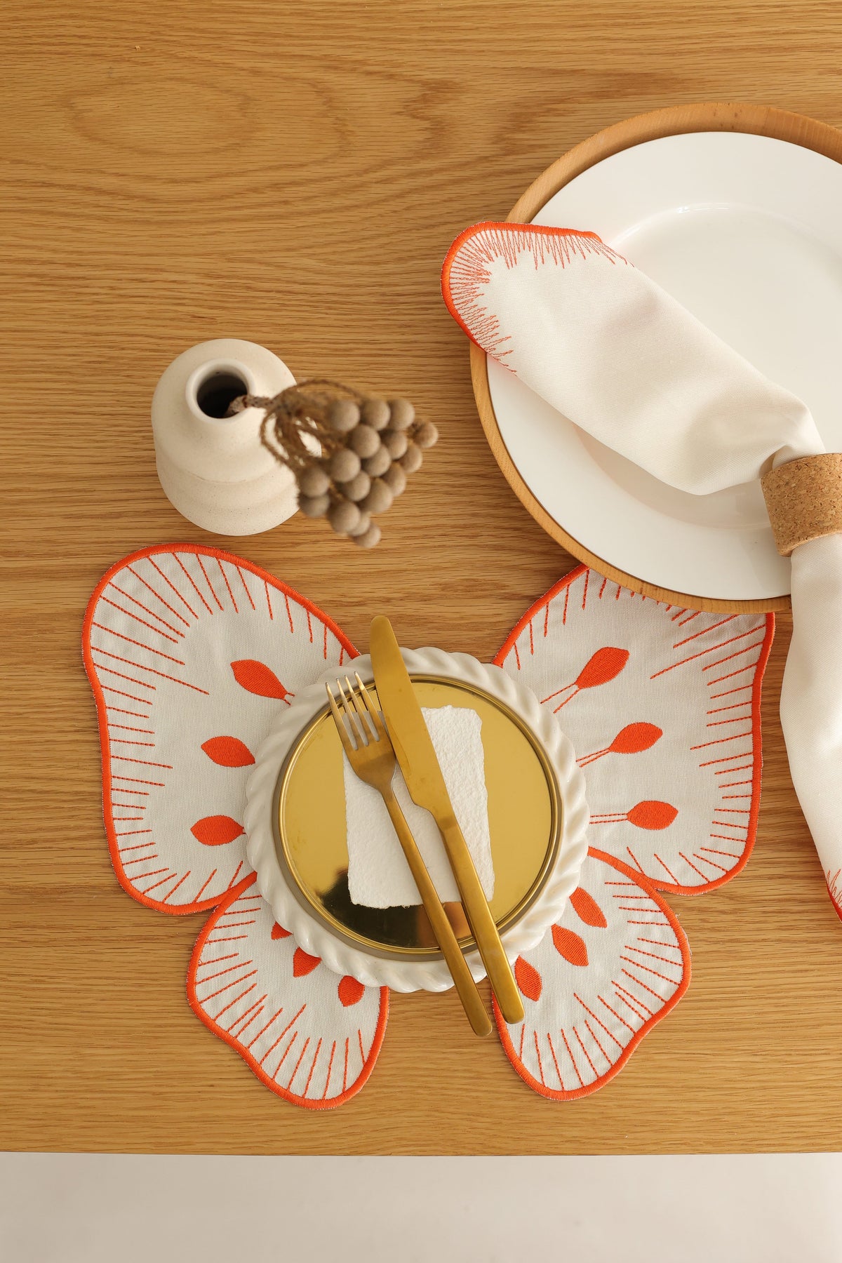 Km Home Collection-2'li Set Turuncu Pikolu Pamuk Peçete-Sunum Aksesuarları-1-roqelvaxirum.shop