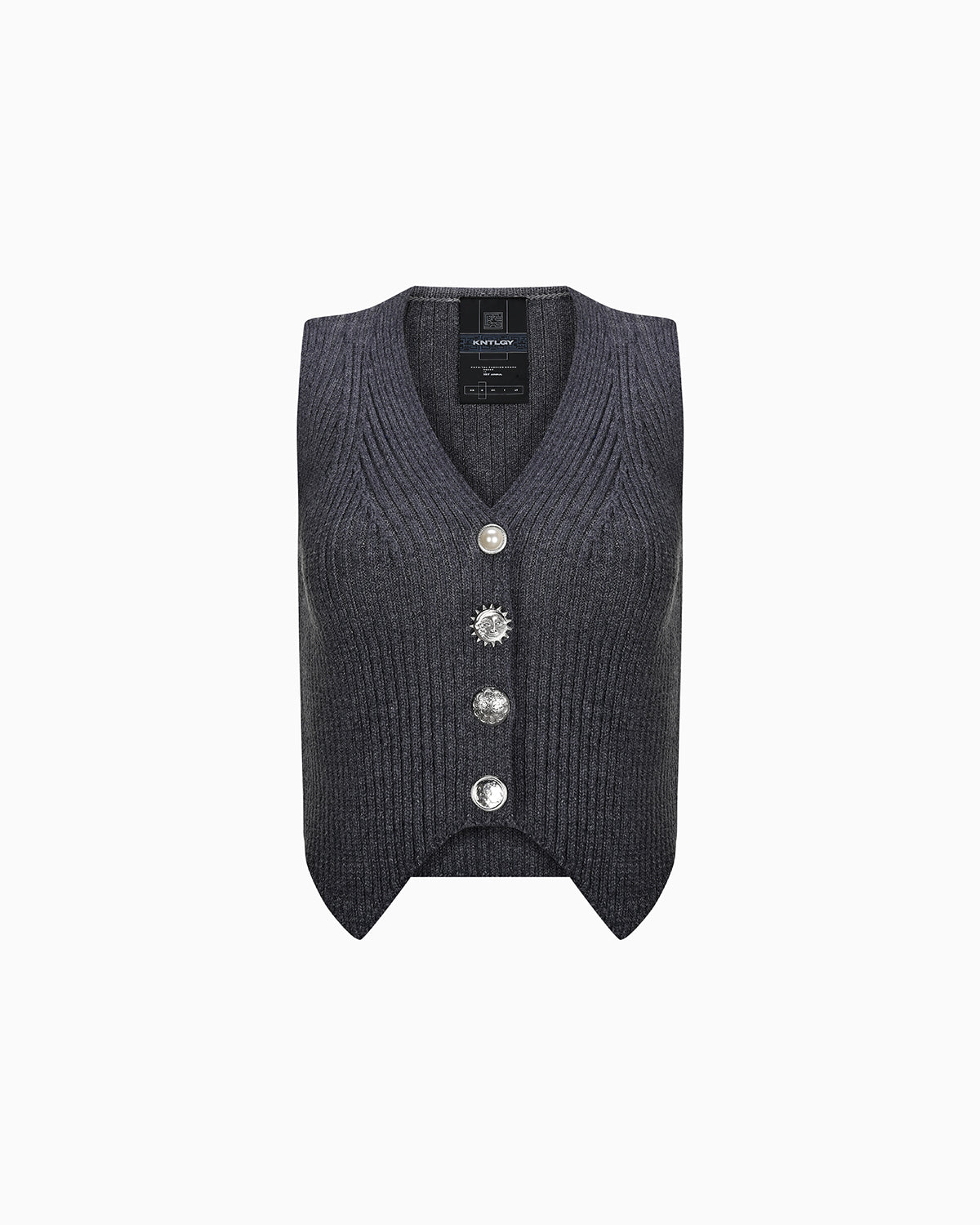 Kntlgy-Multi Button Ribbed Yelek-Yelek-1-roqelvaxirum.shop