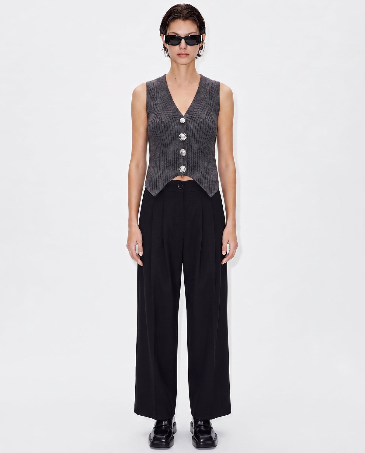 Kntlgy-Multi Button Ribbed Yelek-Yelek-2-roqelvaxirum.shop