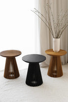 Kos Living-Cage Meşe Yan Sehpa Black-Sehpa-3-roqelvaxirum.shop