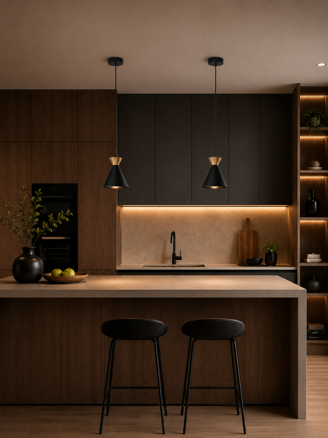 Lumiana-Aria Tekli Siyah Sıvama Sarkıt-Avize-2-roqelvaxirum.shop