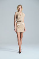 L'atelier Accract-Anne Gabardi̇n Bej Etek-Etek-1-roqelvaxirum.shop