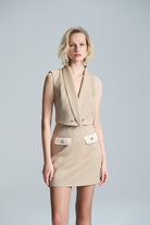 L'atelier Accract-Anne Gabardi̇n Bej Etek-Etek-2-roqelvaxirum.shop