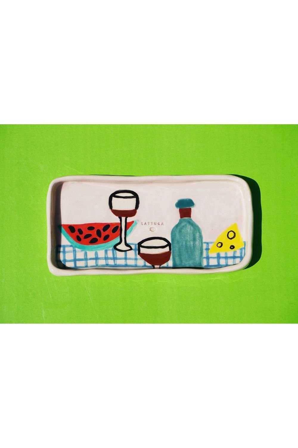 Lattuga Ceramics-Du Fromage Et Du Vin Peynir Tabağı-Tabak & Kase-1-roqelvaxirum.shop