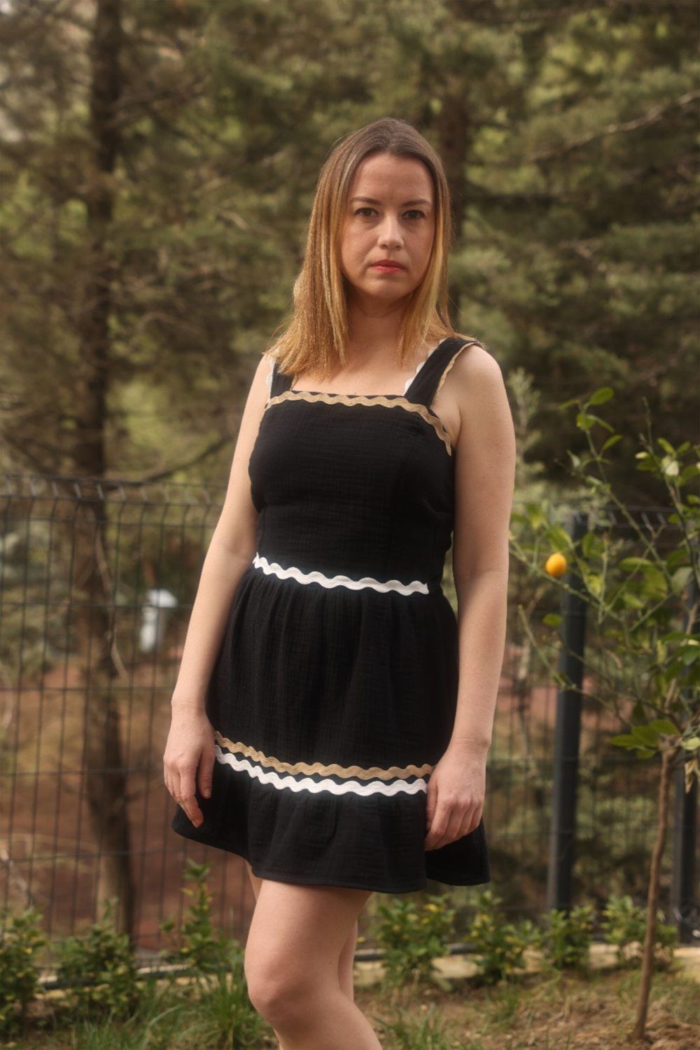 Le-Monade Dreams-Çift Su Taşı Detaylı Siyah Mini Elbise-Elbise-1-roqelvaxirum.shop
