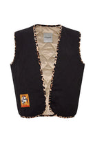 Le-Monade Dreams-Düz Siyah Leopar Biye Detaylı Yelek-Yelek-1-roqelvaxirum.shop