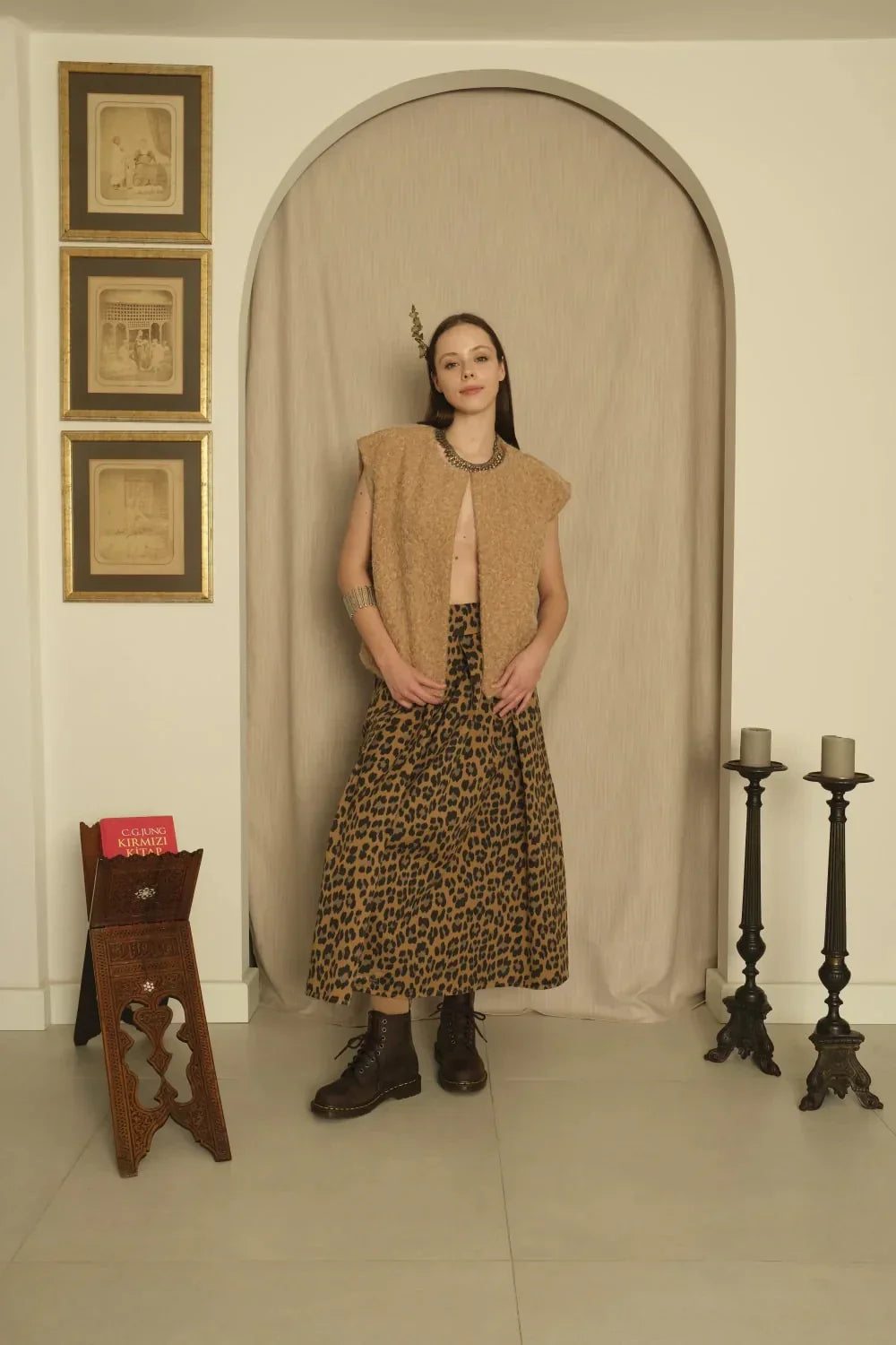 Le-Monade Dreams-Gabardin Kamel Leopar Desenli Etek-Etek-4-roqelvaxirum.shop