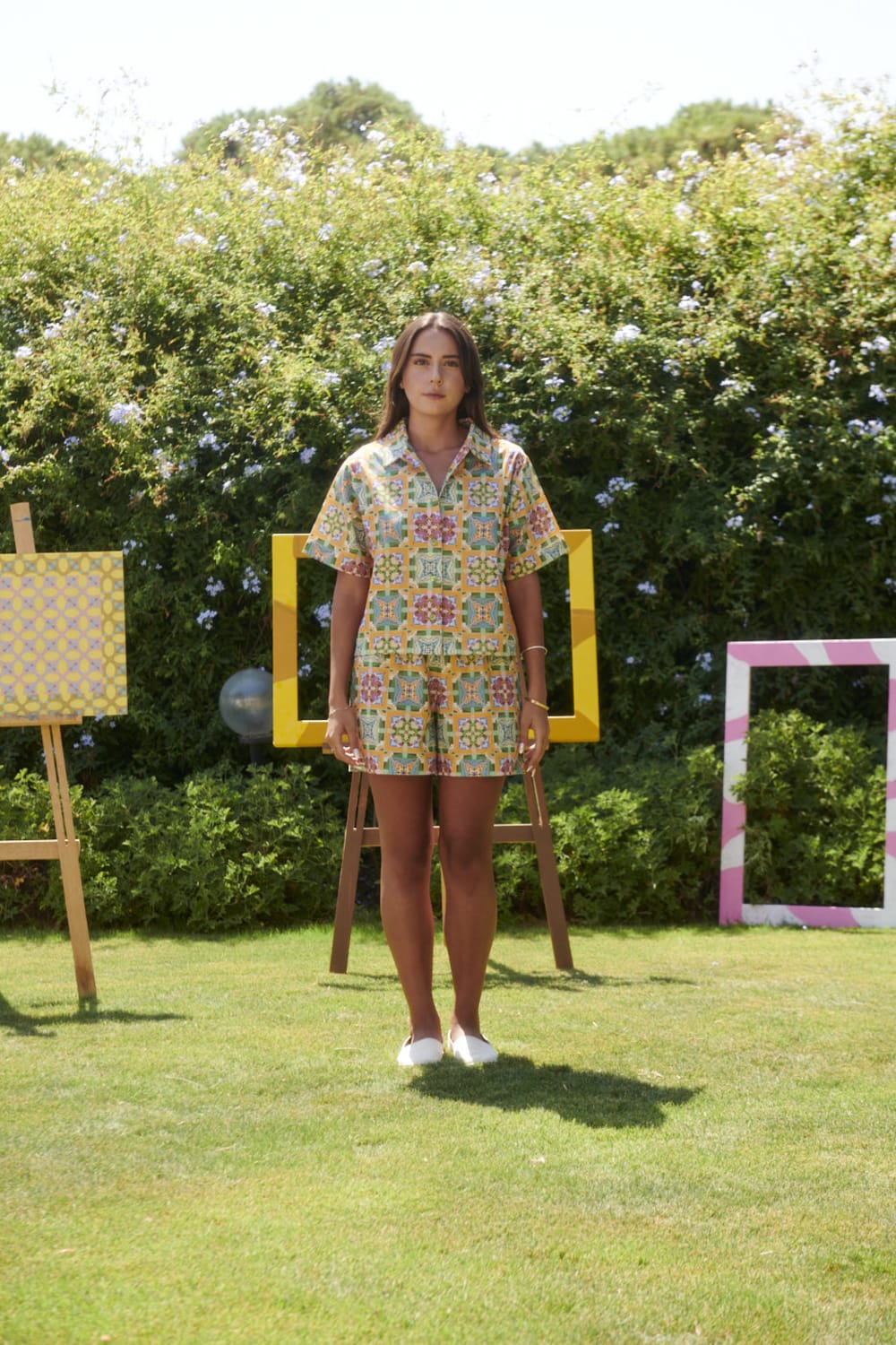 Le-Monade Dreams-Girlfriend Geometrik Desenli Şort-Şort-3-roqelvaxirum.shop