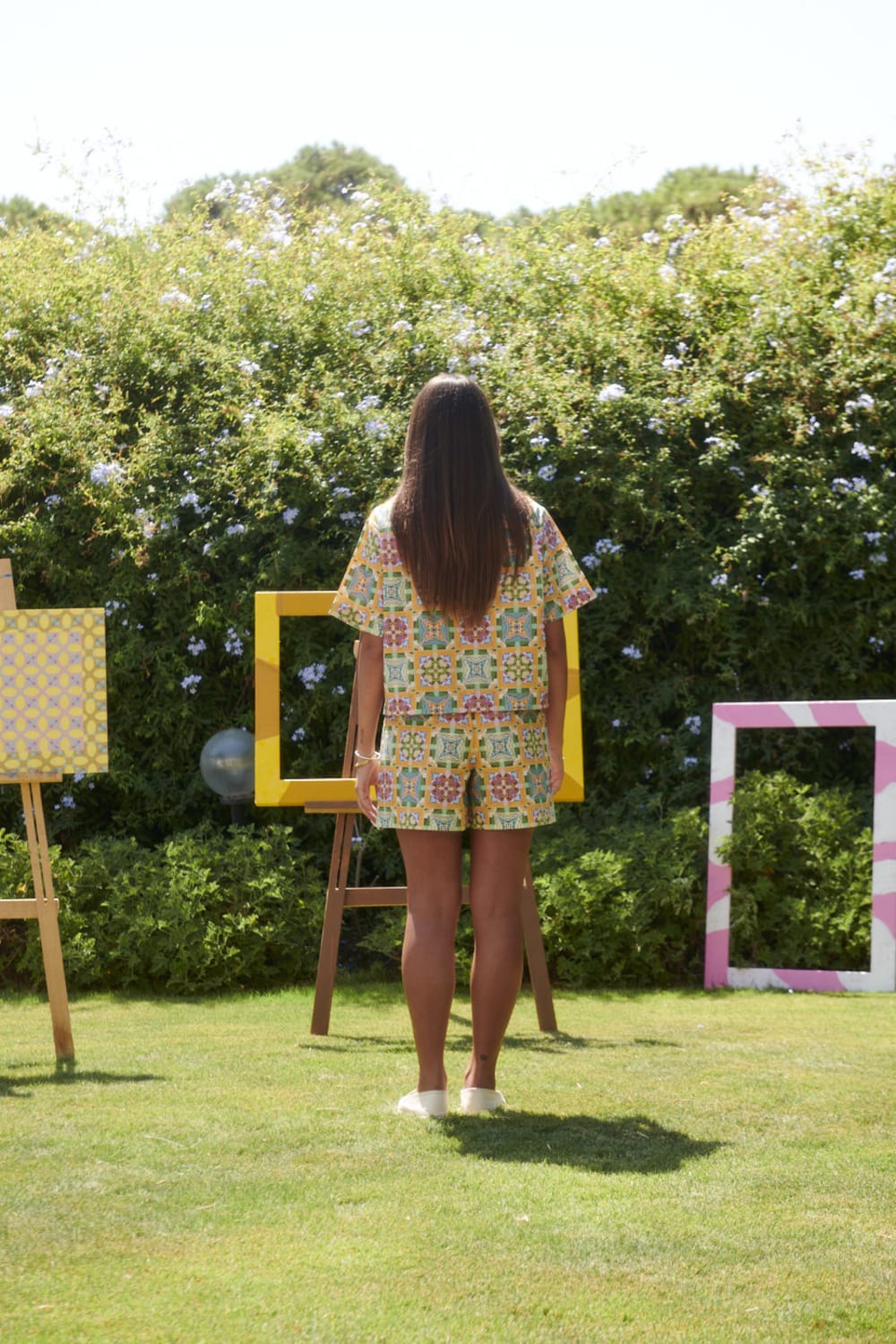 Le-Monade Dreams-Girlfriend Geometrik Desenli Şort-Şort-5-roqelvaxirum.shop