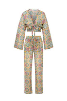 Le-Monade Dreams-Girlfriend Önden Bağlamalı Geometrik Desenli Bluz-Bluz-3-roqelvaxirum.shop