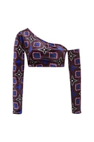 Le-Monade Dreams-Old Fashioned Kadife Tek Omuz Bluz-Bluz-1-roqelvaxirum.shop