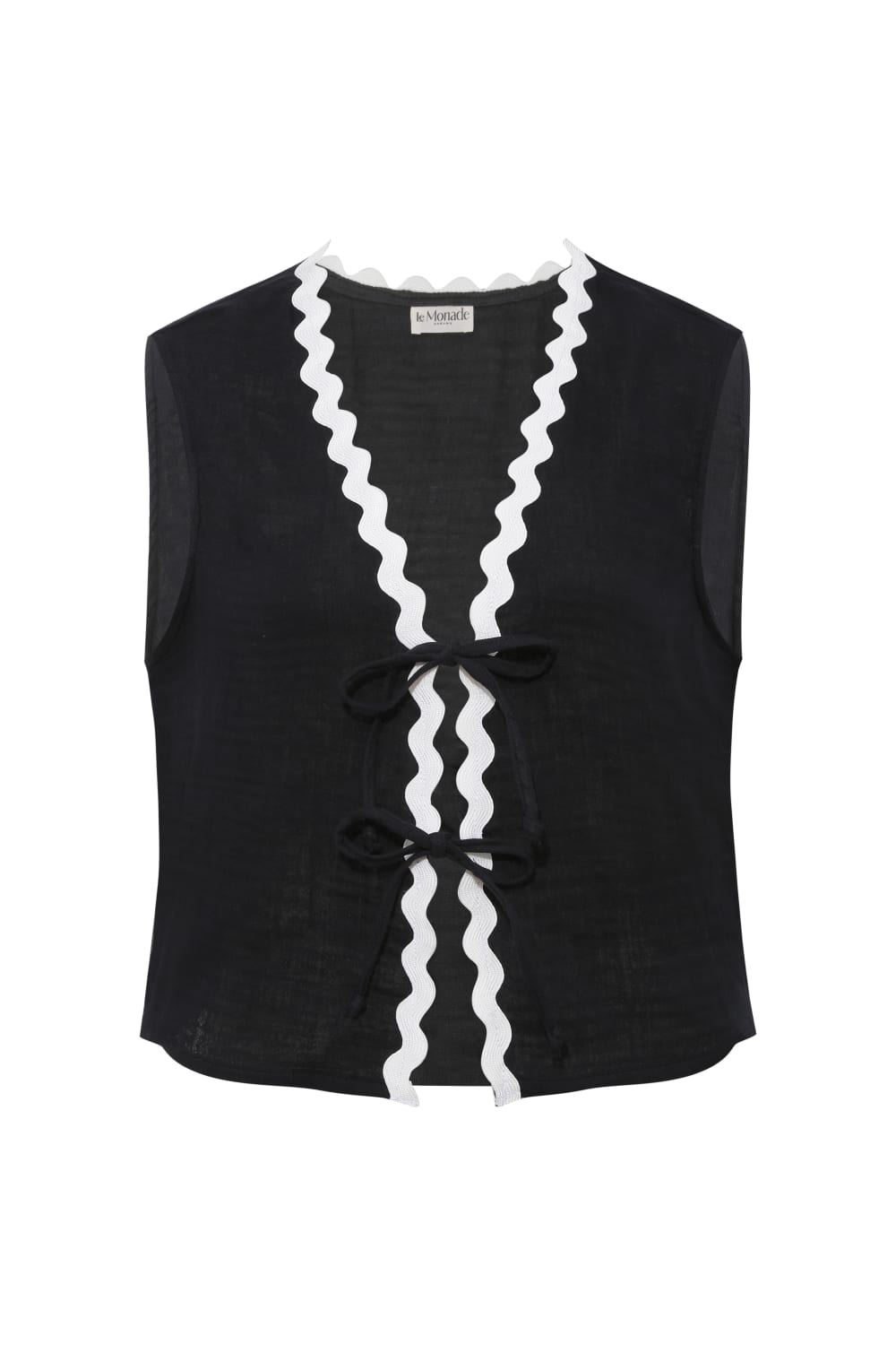 Le-Monade Dreams-Su Taşı Detaylı Siyah Yelek-Yelek-1-roqelvaxirum.shop