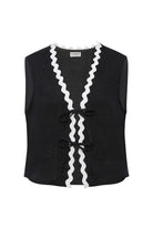 Le-Monade Dreams-Su Taşı Detaylı Siyah Yelek-Yelek-1-roqelvaxirum.shop
