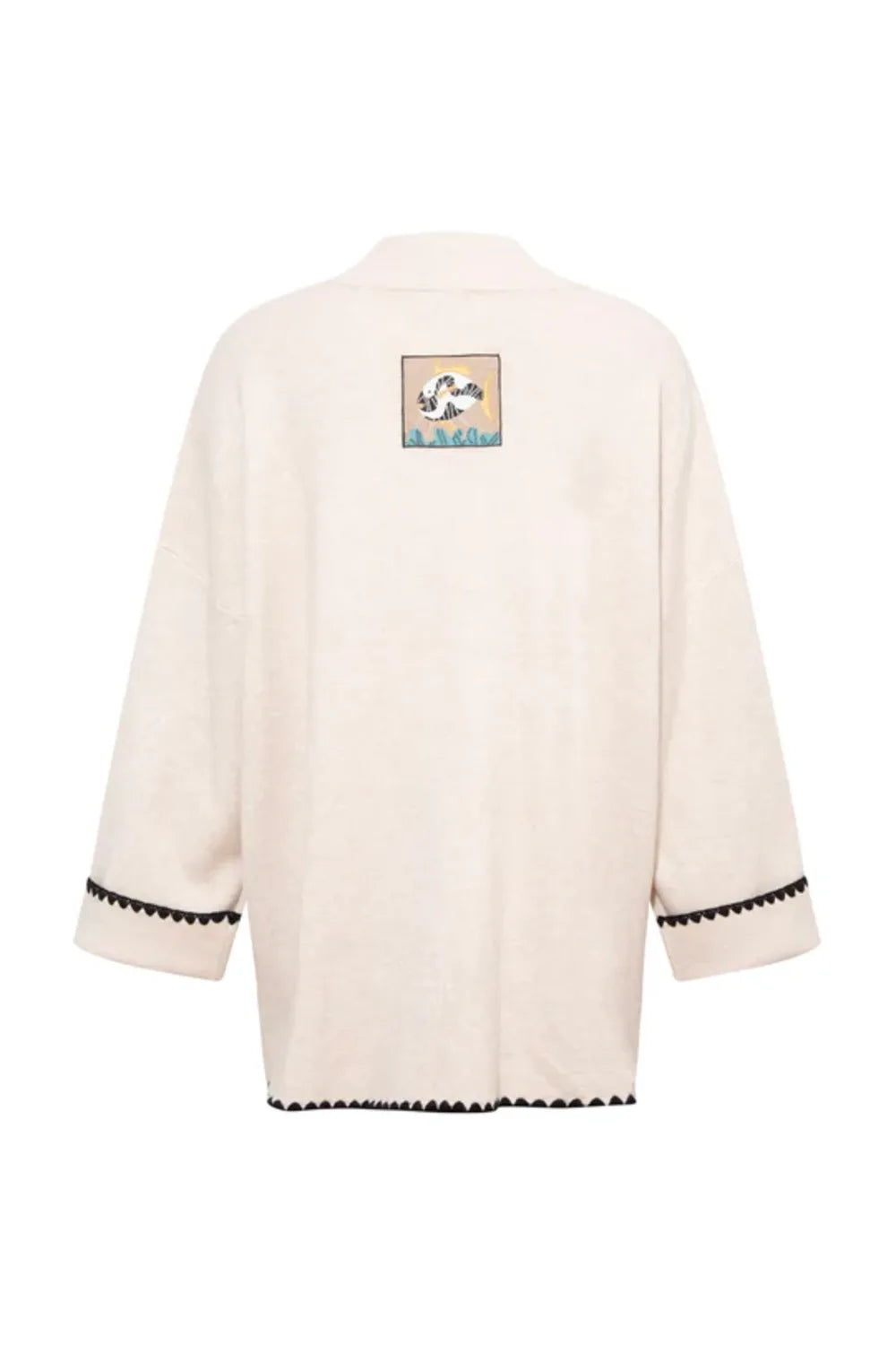 Le-Monade Dreams-Triko Ekru Siyah Sıçandiş Nakışlı Oversize Tunik-Kazak & Triko-2-roqelvaxirum.shop