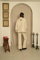 Le-Monade Dreams-Triko Ekru Siyah Sıçandiş Nakışlı Oversize Tunik-Kazak & Triko-5-roqelvaxirum.shop