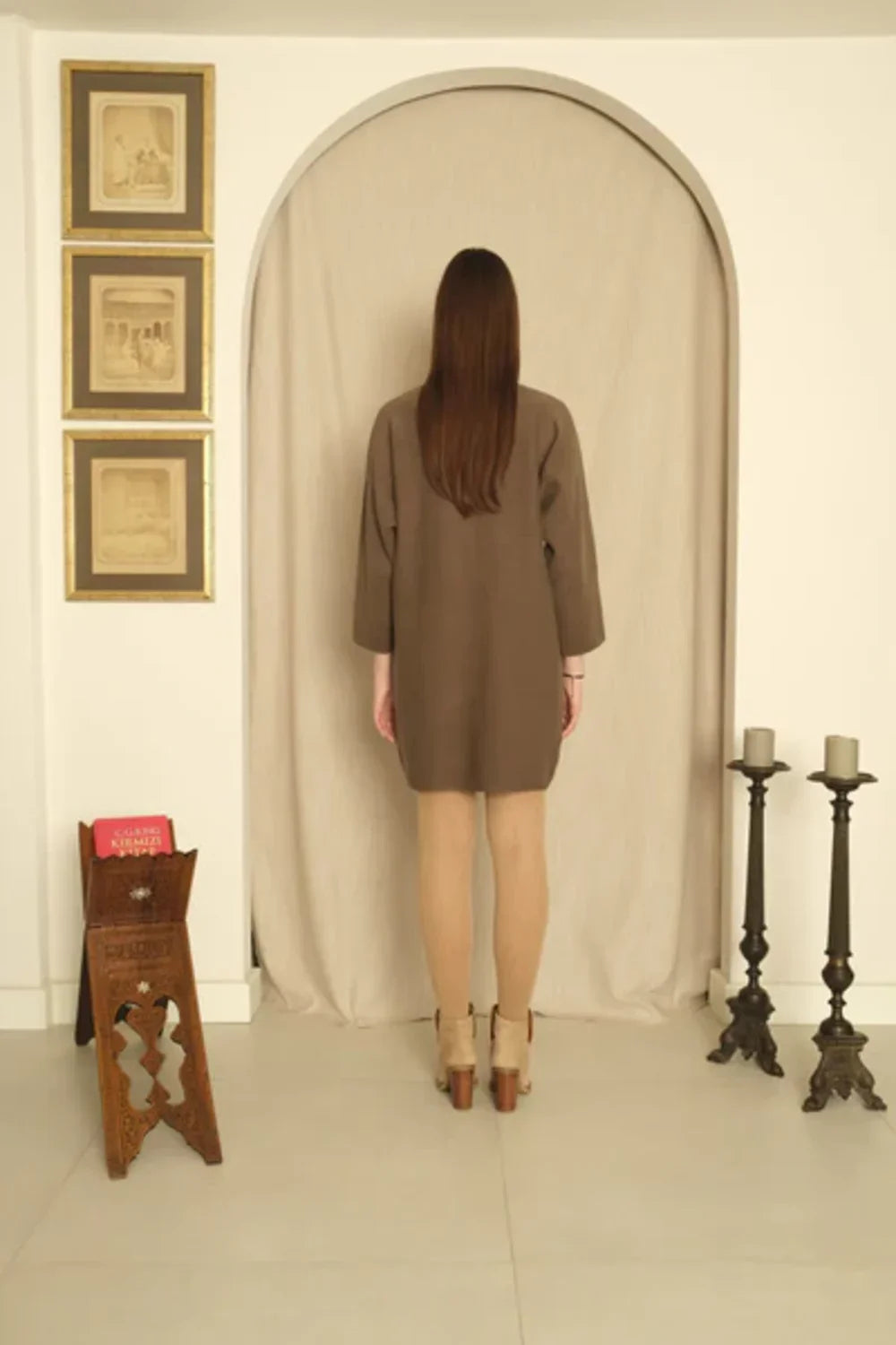 Le-Monade Dreams-Triko Haki Kısa Elbise-Elbise-5-roqelvaxirum.shop