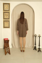 Le-Monade Dreams-Triko Haki Kısa Elbise-Elbise-5-roqelvaxirum.shop