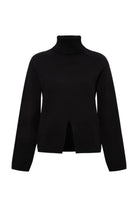 Le-Monade Dreams-Triko Siyah Balıkçı Yaka Kazak-Kazak & Triko-1-roqelvaxirum.shop