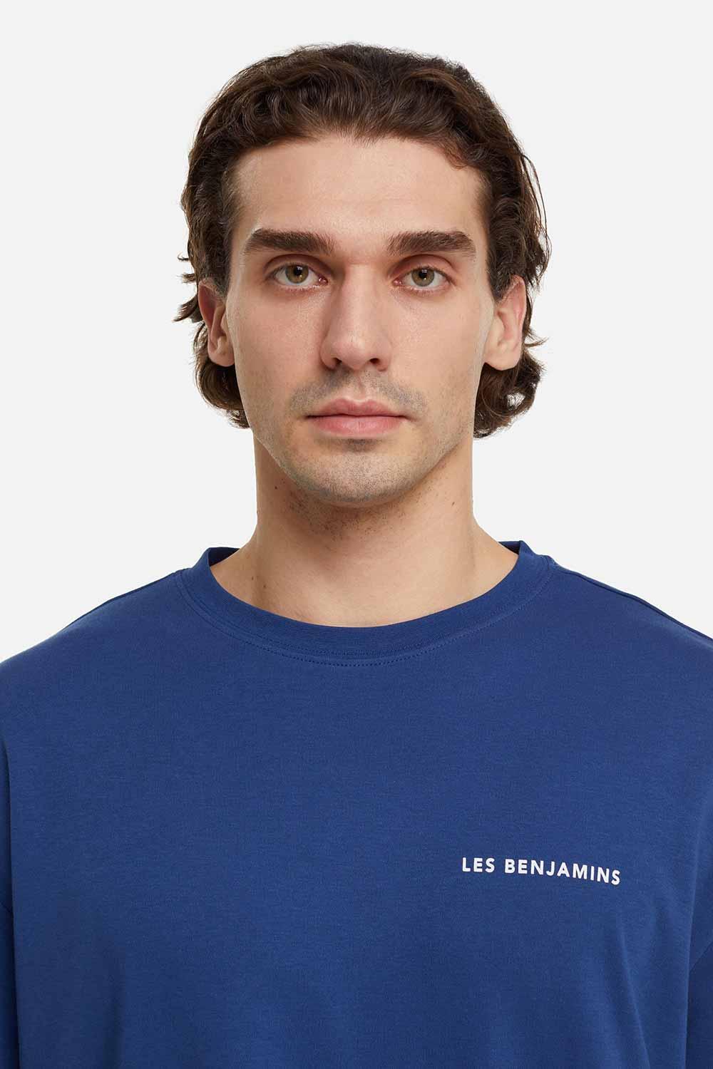 Les Benjamins-Oversized Tee 002 - Navy-T-Shirts-5-roqelvaxirum.shop