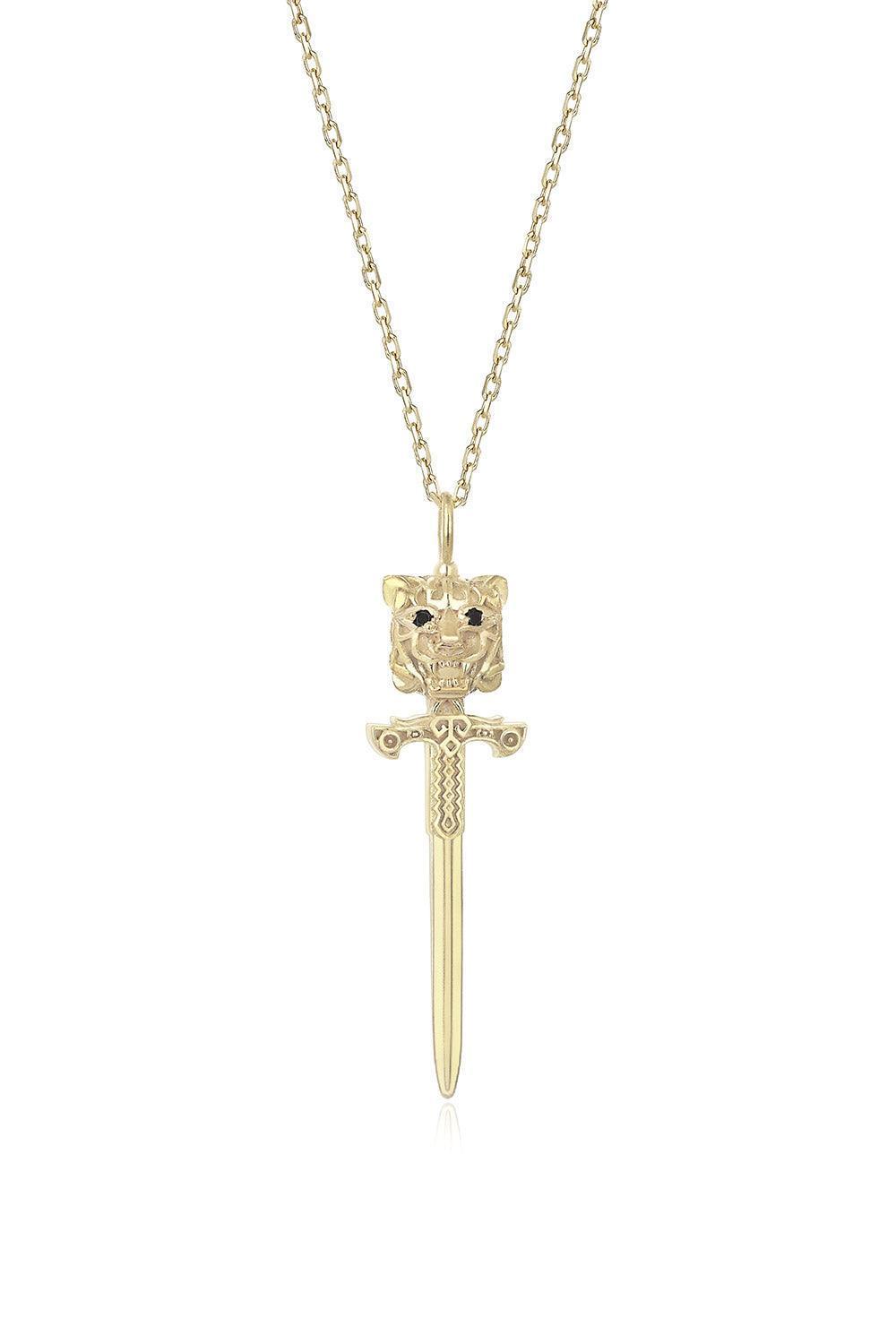 Les Tigres-Altın Kaplama Kaplan Kılıç Kolye-Kolye-1-roqelvaxirum.shop