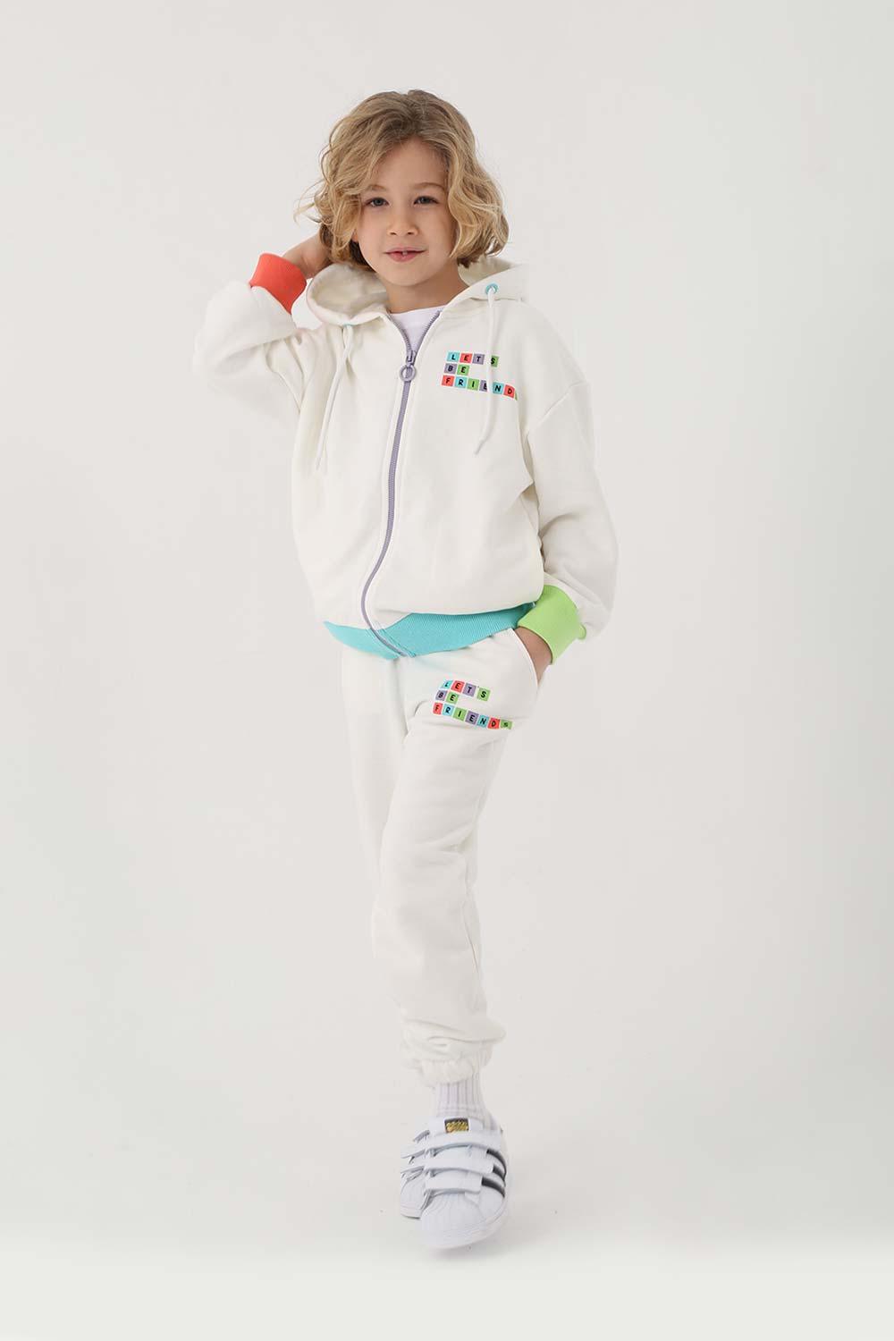 Let's Be Friends-Jogger Pantolon - Ekru-Eşofman-1-roqelvaxirum.shop