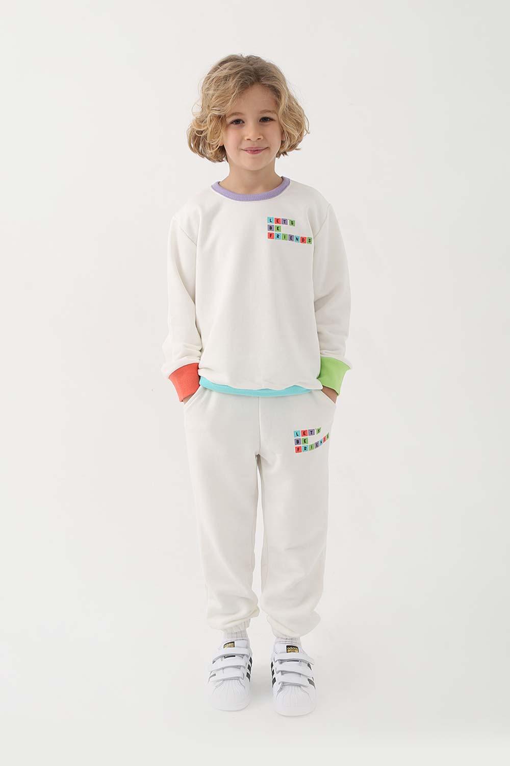 Let's Be Friends-Jogger Pantolon - Ekru-Eşofman-2-roqelvaxirum.shop