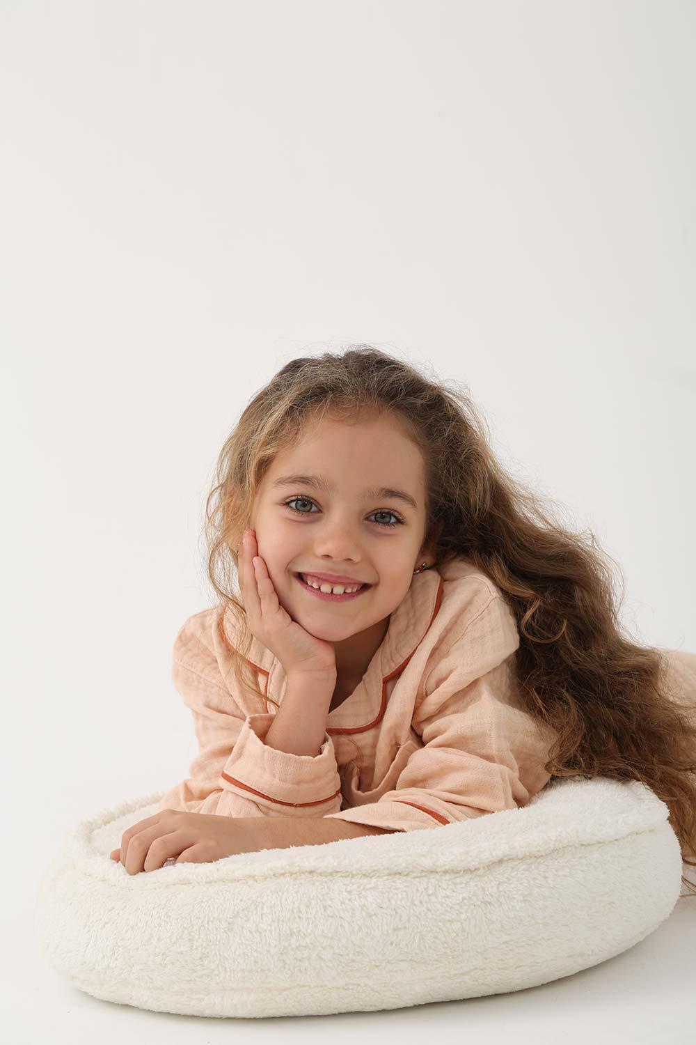 Let's Be Friends-Organik Muslin Pijama Takımı - Pudra-Pijama Takımı-4-roqelvaxirum.shop