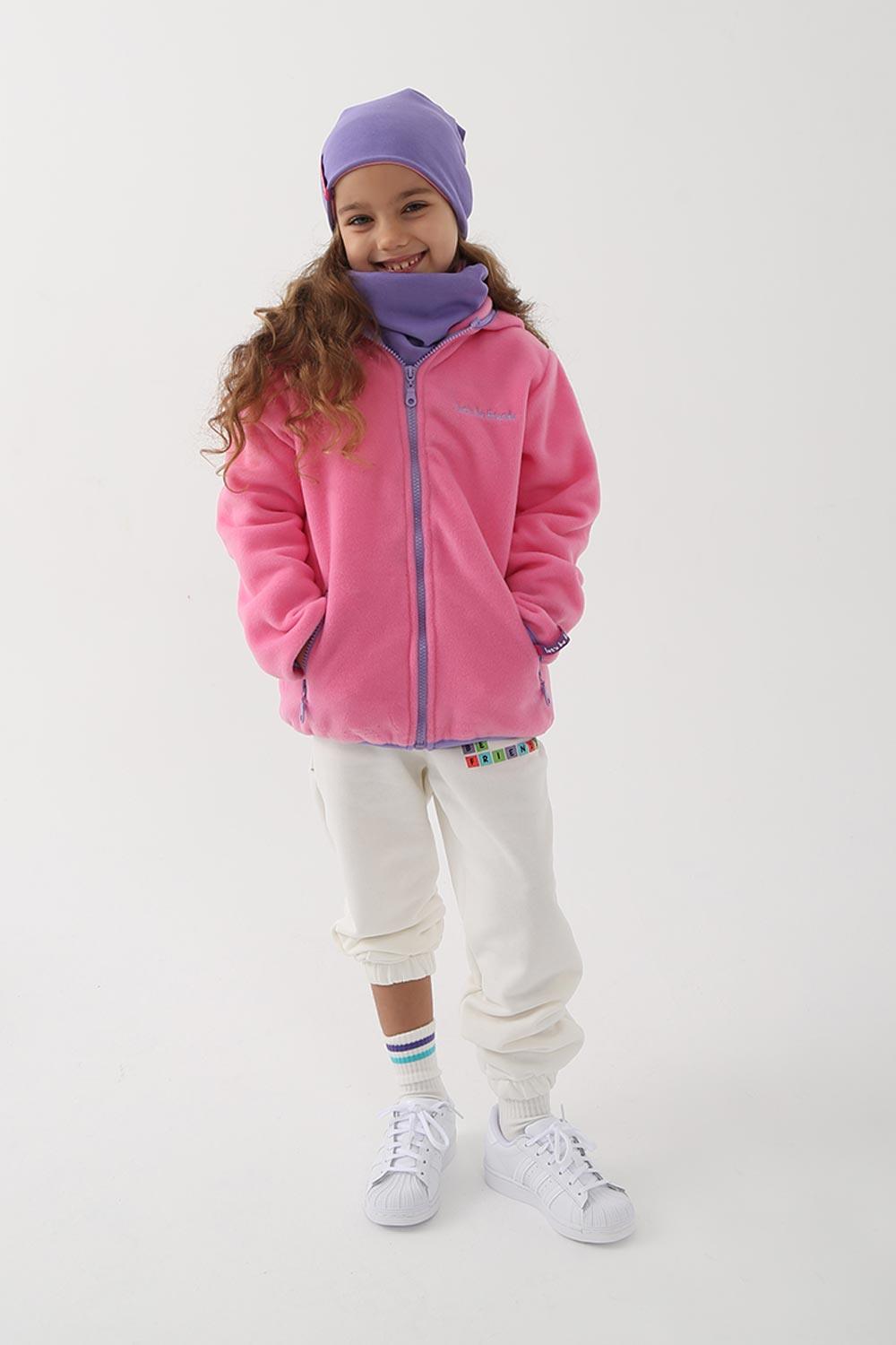 Let's Be Friends-Polar Zipli Hoodie - Pembe-Sweatshirts & Hoodies-2-roqelvaxirum.shop
