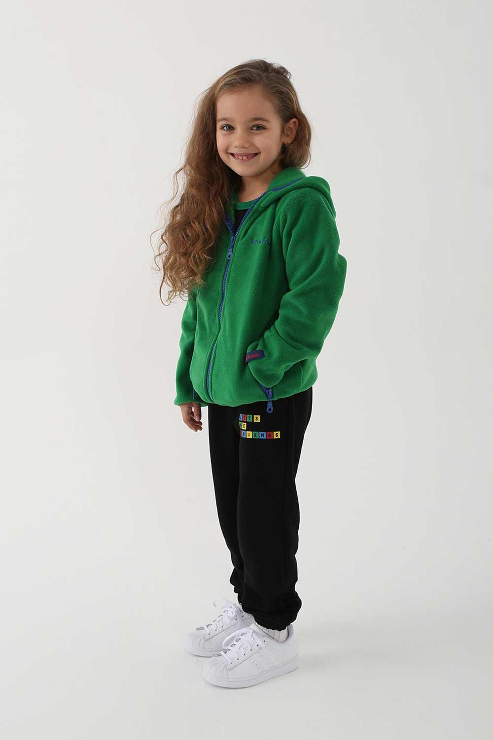 Let's Be Friends-Polar Zipli Hoodie - Yeşil-Sweatshirts & Hoodies-1-roqelvaxirum.shop
