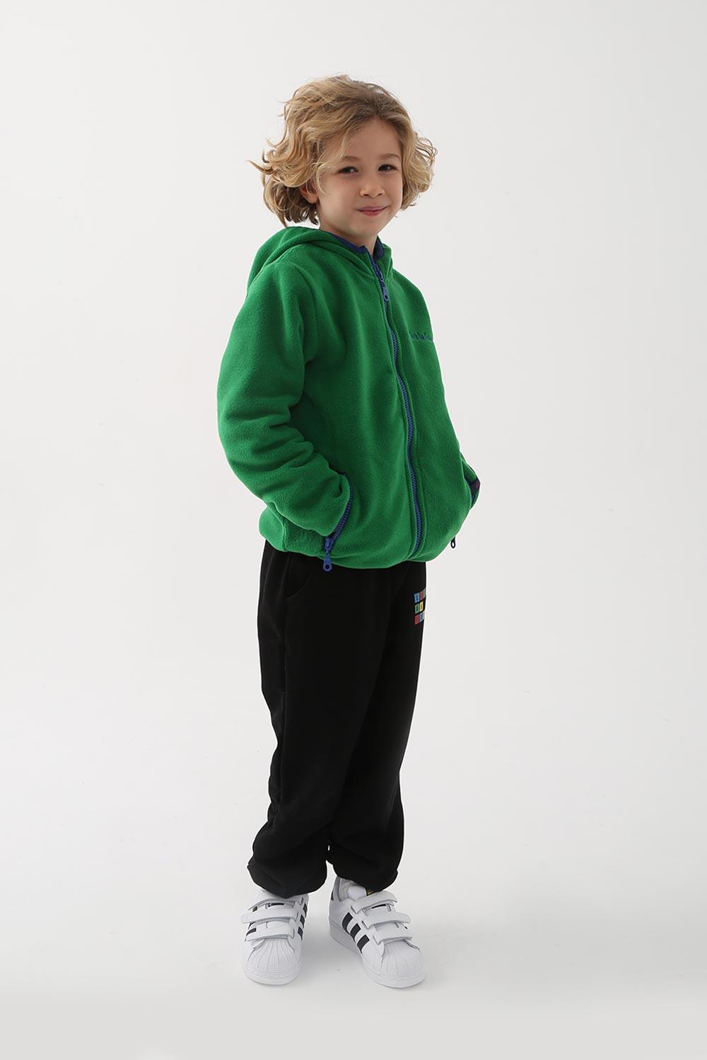Let's Be Friends-Polar Zipli Hoodie - Yeşil-Sweatshirts & Hoodies-2-roqelvaxirum.shop