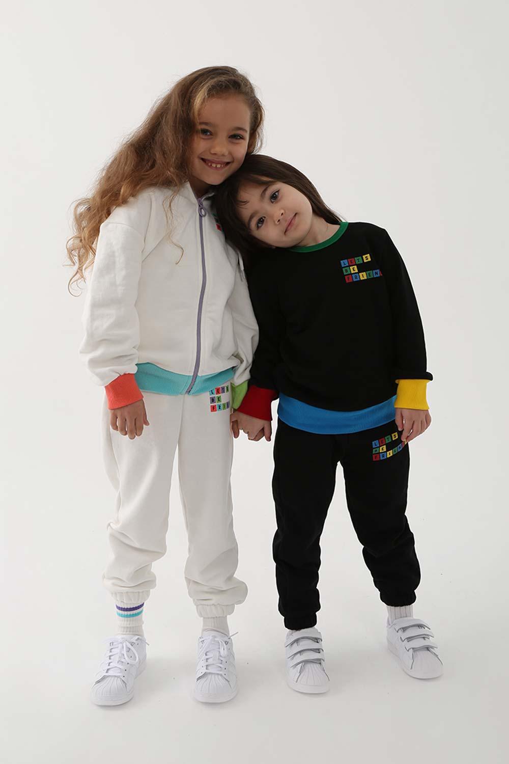 Let's Be Friends-Sweatshirt - Siyah-Sweatshirts & Hoodies-2-roqelvaxirum.shop