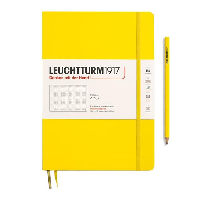 Leuchtturm 1917-Leuchtturm1917 Composition Notebook, B5, Yumuşak Kapak, 123 Sayfa Not Defteri, Noktalı, Lemon 355289-Noktalı-1-roqelvaxirum.shop