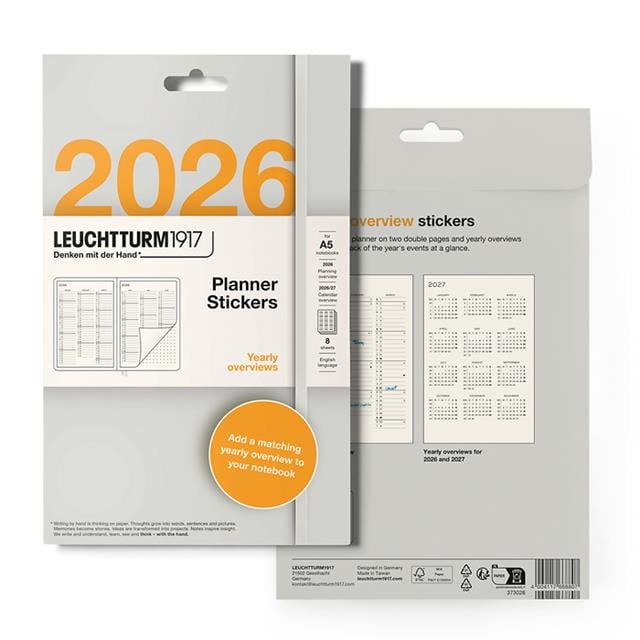 Leuchtturm 1917-Leuchtturm1917 Ajanda Stickerı 2026 Yıllık Format Etiket, İngilizce 373028-Özel Defterler-1-roqelvaxirum.shop
