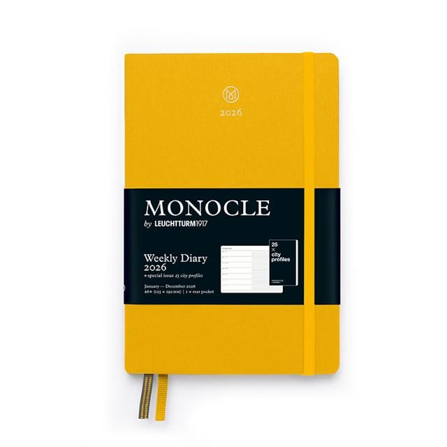 Leuchtturm 1917-Leuchtturm1917 Monocle çanta Boy (B6+) 12 Aylık Ajanda Ve Not Defteri (çizgili) 2026 Sert Kapak, İngilizce, Sarı 373021-Özel Defterler-1-roqelvaxirum.shop