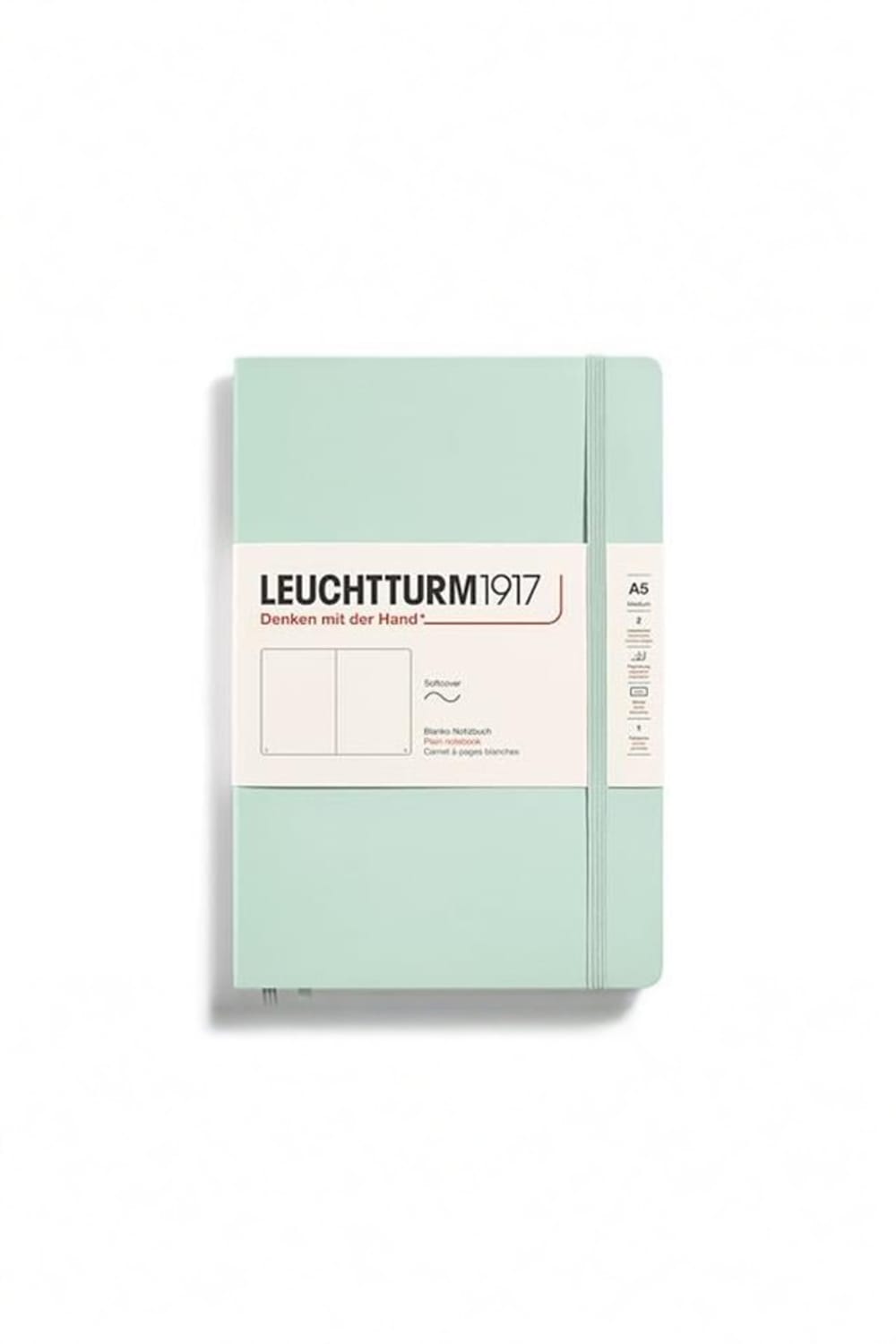 Leuchtturm 1917-Medium A5 Sert Kapak 251 Numaralandırılmış Çizgisiz Sayfa Defter Mint Green-Defter-1-roqelvaxirum.shop