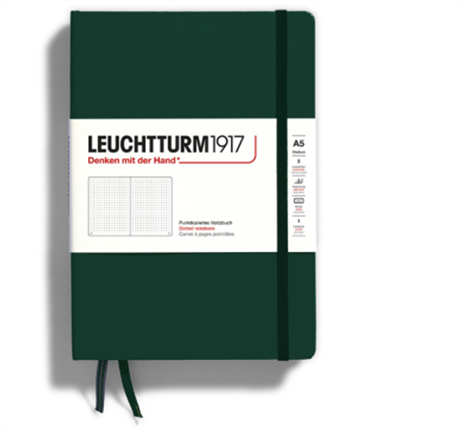 Leuchtturm 1917-Medium(a5) Sert Kapak, 251 Numaralandırılmış Çizgisiz Sayfa Defter Forest Green 367254-Defter-1-roqelvaxirum.shop