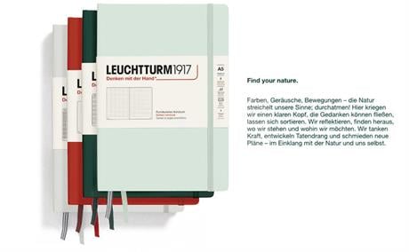 Leuchtturm 1917-Medium(a5) Sert Kapak, 251 Numaralandırılmış Çizgisiz Sayfa Defter Forest Green 367254-Defter-4-roqelvaxirum.shop
