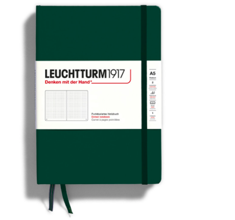 Leuchtturm 1917-Medium(a5) Sert Kapak, 251 Numaralandırılmış Noktalı Sayfa Defter Forest Green 367255-Defter-1-roqelvaxirum.shop