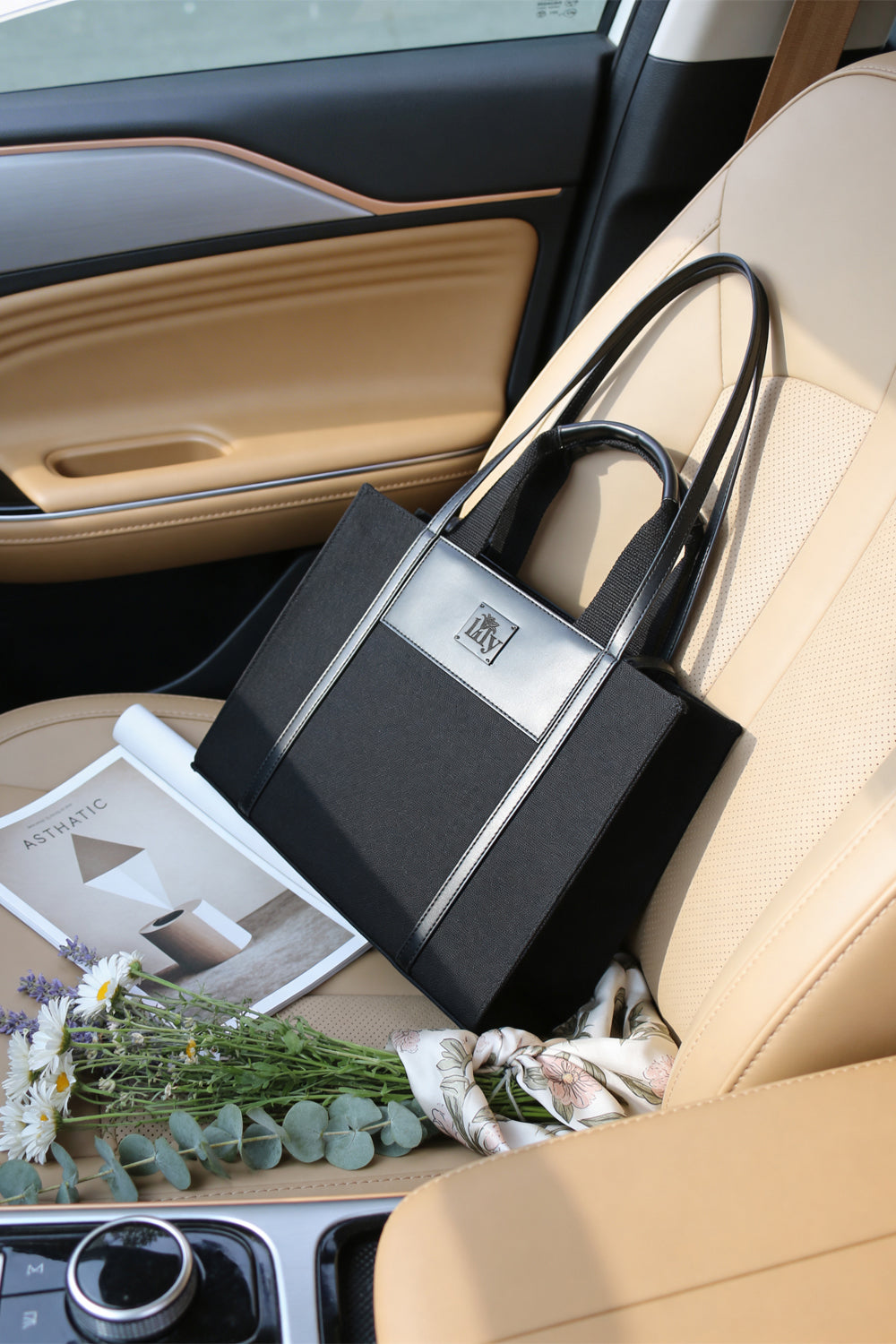 Black Canvas Tote Bag - 8