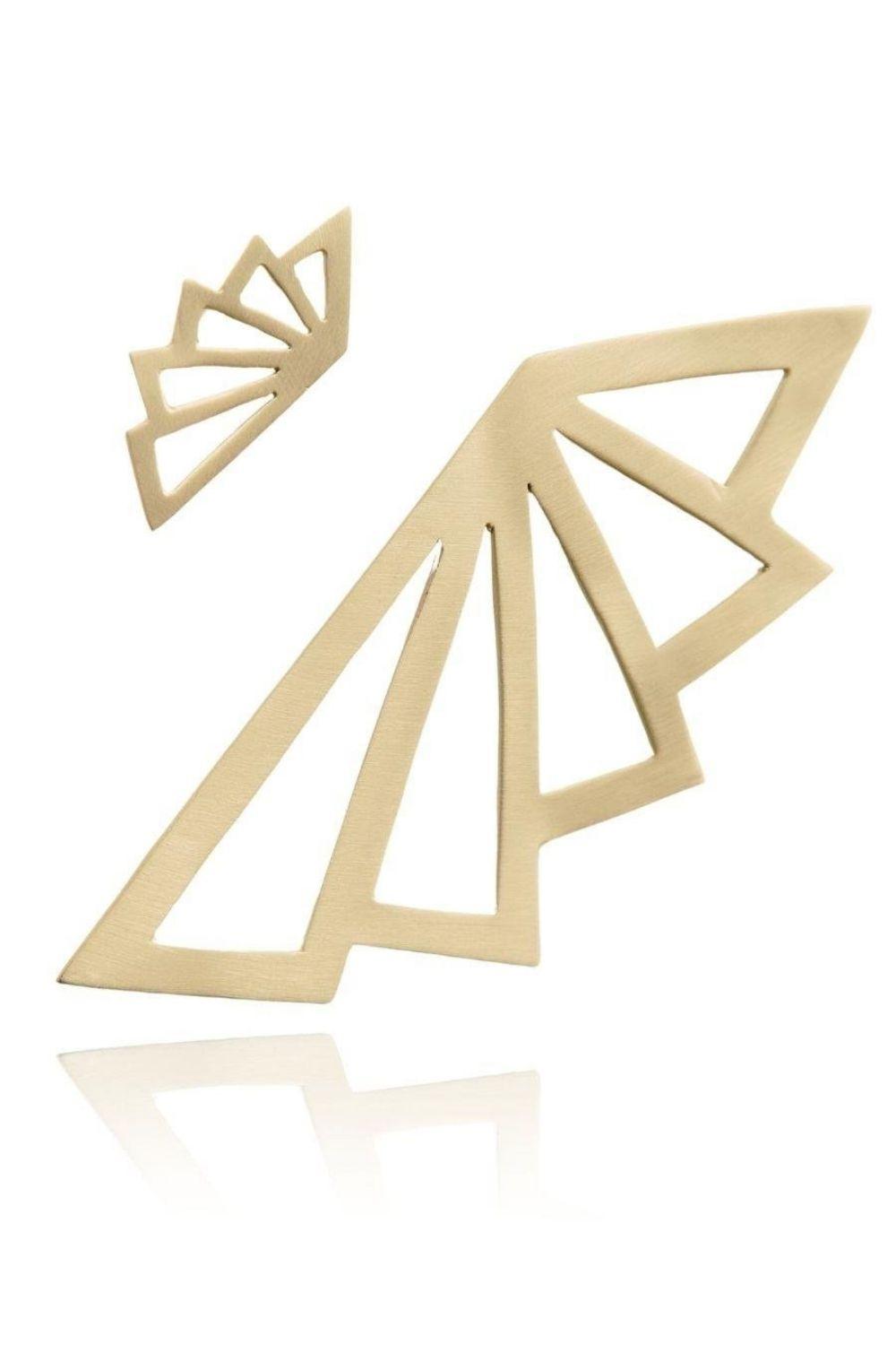 Linya Jewellery-Asimetrik Üçgen Küpe Gold-Küpe-1-roqelvaxirum.shop