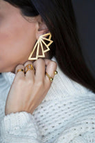Linya Jewellery-Asimetrik Üçgen Küpe Gold-Küpe-2-roqelvaxirum.shop
